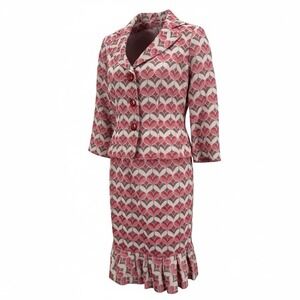 ETCETERA Statement Piece Skirt Blazer Red Hearts Ruffled Hem VTG Valentine 2/0